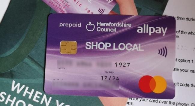HEREFORDSHIRE SHOP LOCAL CARD ACCEPTED HERE